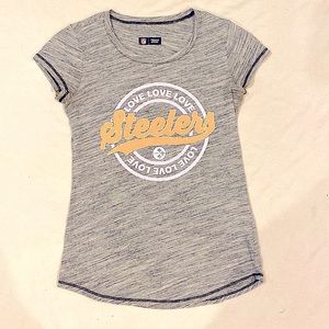 NFL Team Apparel, STEELERS! 💛🖤💛🖤 Size 12 Girls-cut, cap sleeves, Soft
